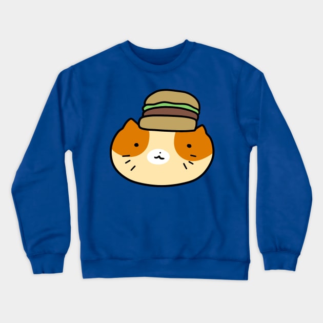 Hamburger Cat Face Crewneck Sweatshirt by saradaboru